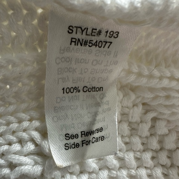 CAbi Cable Knit White Open Front Shawl Collar Cardigan, Small - Picture 6 of 8